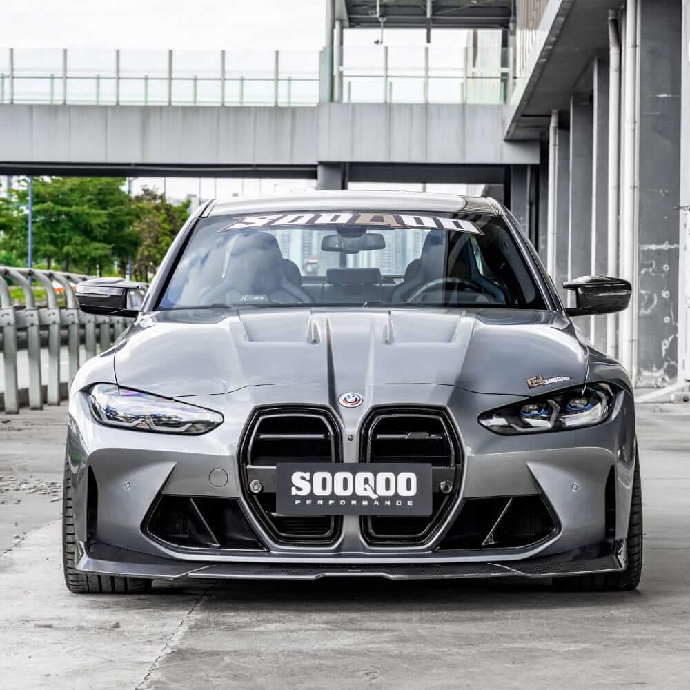 SOOQOO V2 BMW G8x M3 M4 Front Lip In Prepreg Carbon Fiber — product view 8