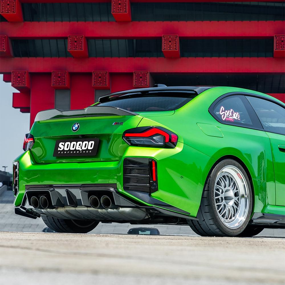 SOOQOO V2 BMW M2 G87 Rear Diffuser In Prepreg Carbon Fiber — product view 4