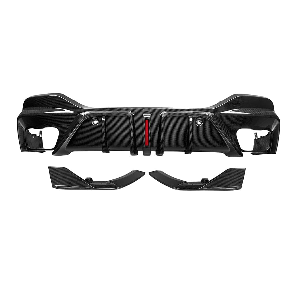 SOOQOO BMW X6 G06 Rear Diffuser W/Brake Light In Prepreg Carbon Fiber