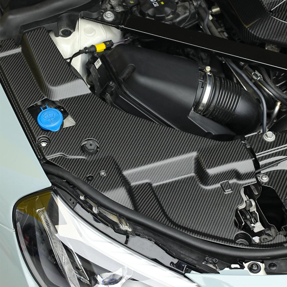 SOOQOO BMW M2 G87 Engine Bay Trim Set In Prepreg Carbon Fiber — product view 2