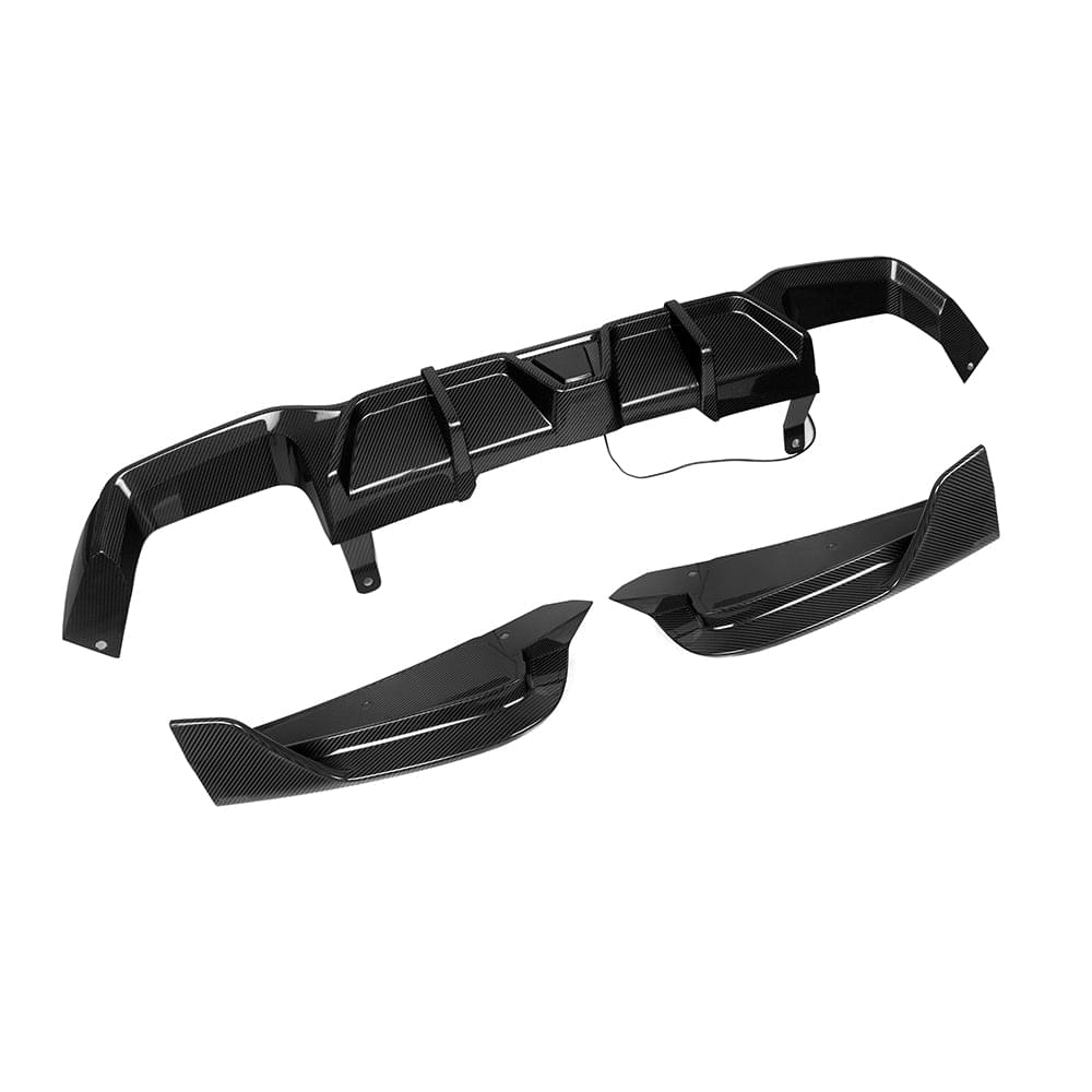 SOOQOO BMW X4 G02 LCI Rear Diffuser W/Brake Light In Prepreg Carbon Fiber — product view 3