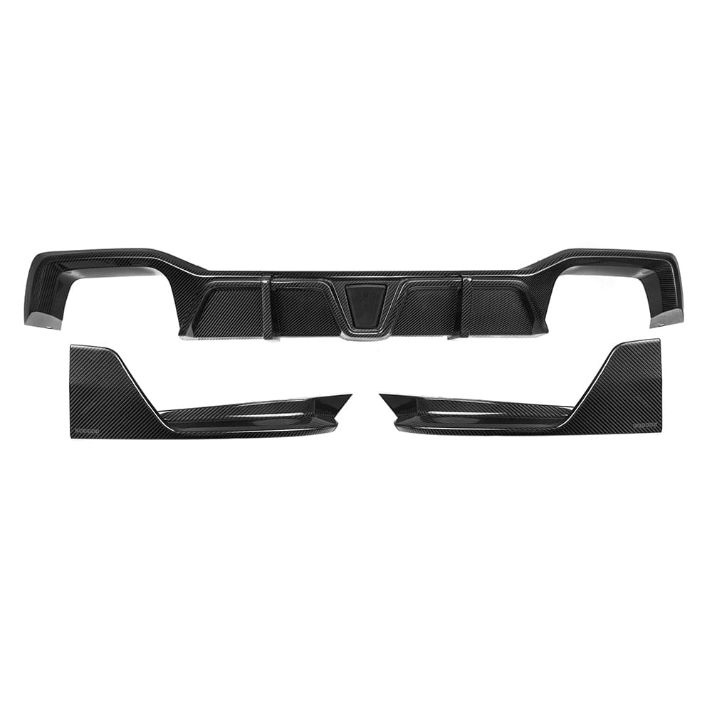 SOOQOO BMW X4M F98 LCI Rear Diffuser W/Brake Light In Prepreg Carbon Fiber