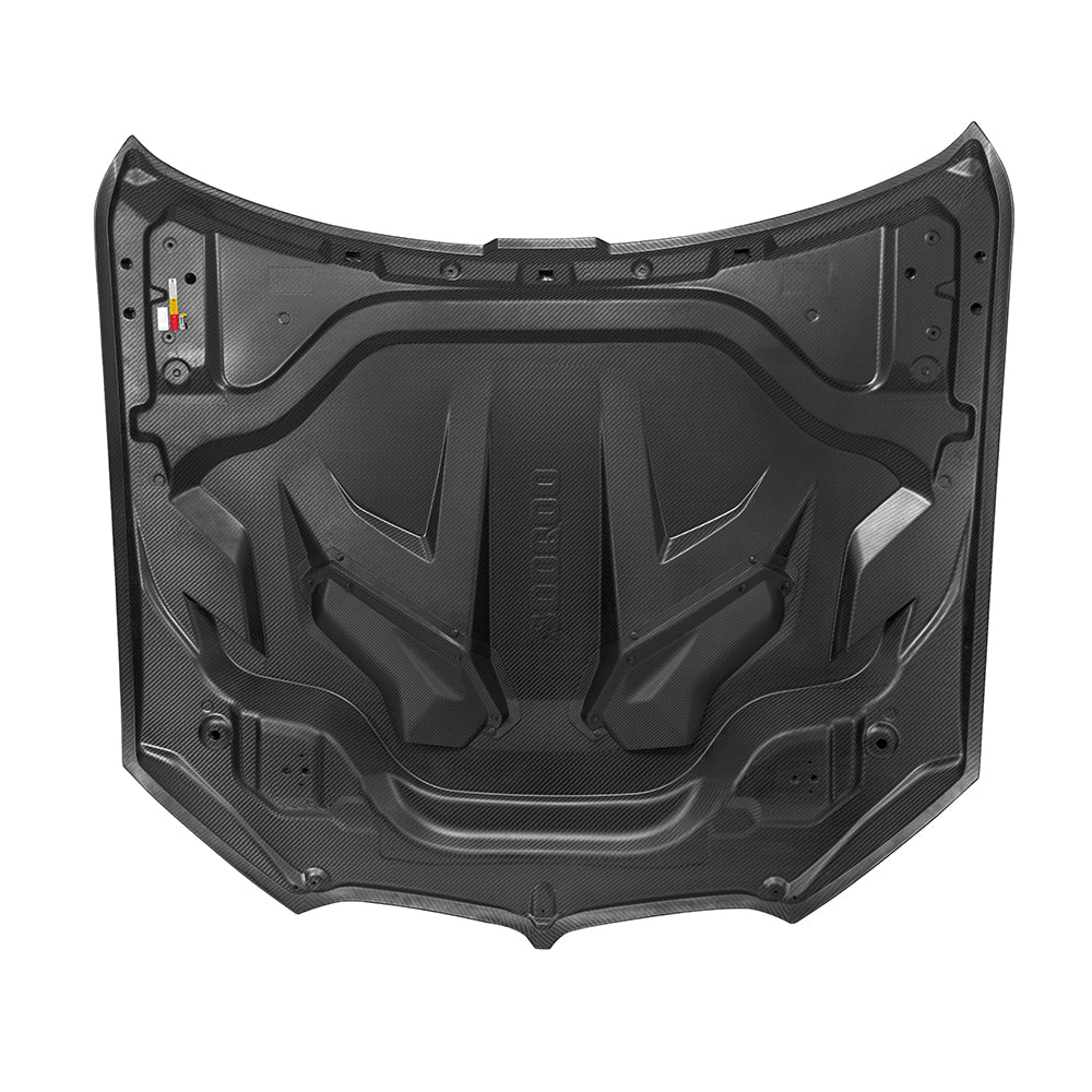 SOOQOO BMW X5M F95 Vented Hood In Gloss Carbon — product view 7