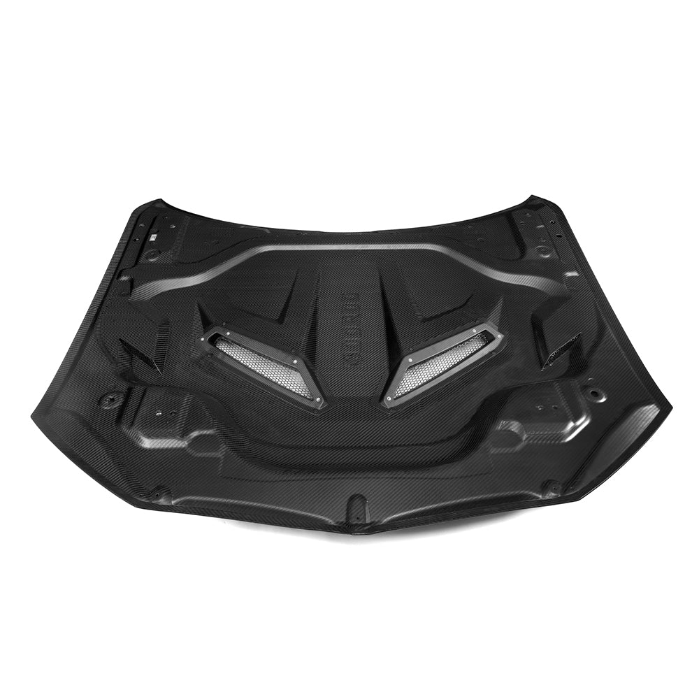 SOOQOO BMW X5M F95 Vented Hood In Gloss Carbon — product view 9