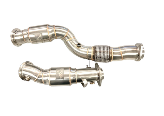 MAD BMW M2C M3 M4 S58 Resonated Downpipes W/ Flex Section