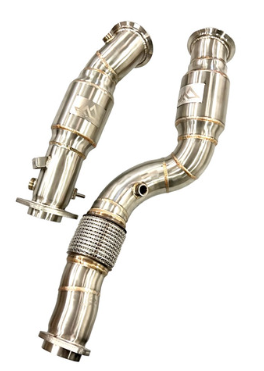 MAD BMW M2C M3 M4 S58 Resonated Downpipes W/ Flex Section