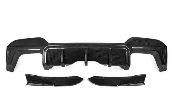 SooQoo BMW F97 X3M LCI SQ 3 Piece Rear Diffuser In Gloss Pre Preg Carbon Fibre (Facelift 2022+)