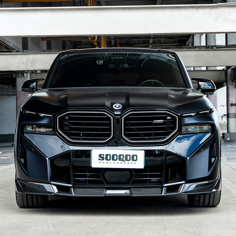 SOOQOO BMW XM G09 Front Lip In Prepreg Carbon Fiber — product view 4