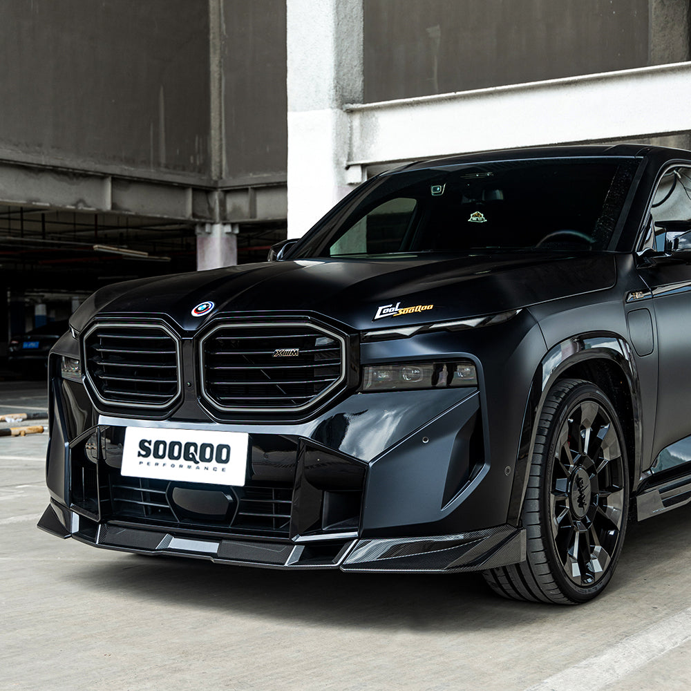 SOOQOO BMW XM G09 Front Lip In Prepreg Carbon Fiber — product view 8