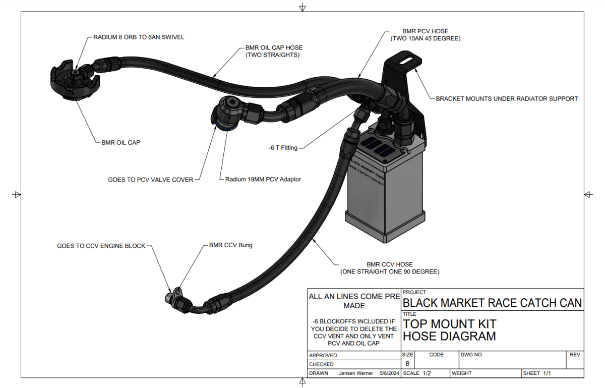 BMR Gen 2 B58 Catch Can Kit.