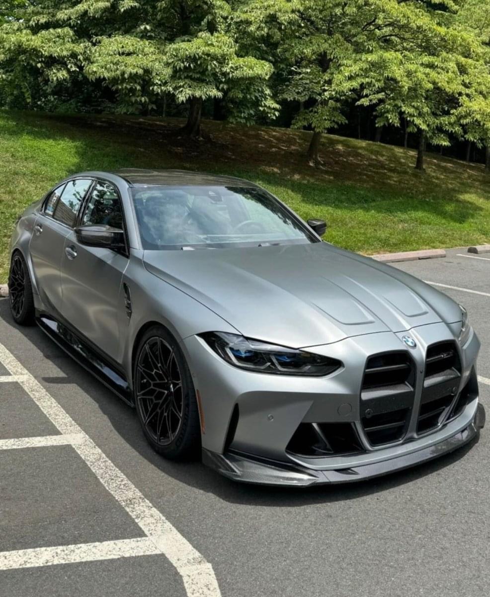 BMW G8X M3 / M4 SP2 3-Piece Carbon Fiber Front Lip Splitter.