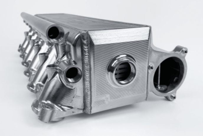 CSF Gen 2 B58 Race X Charge-Air-Cooler Manifold - Raw Billet Aluminum Finish.