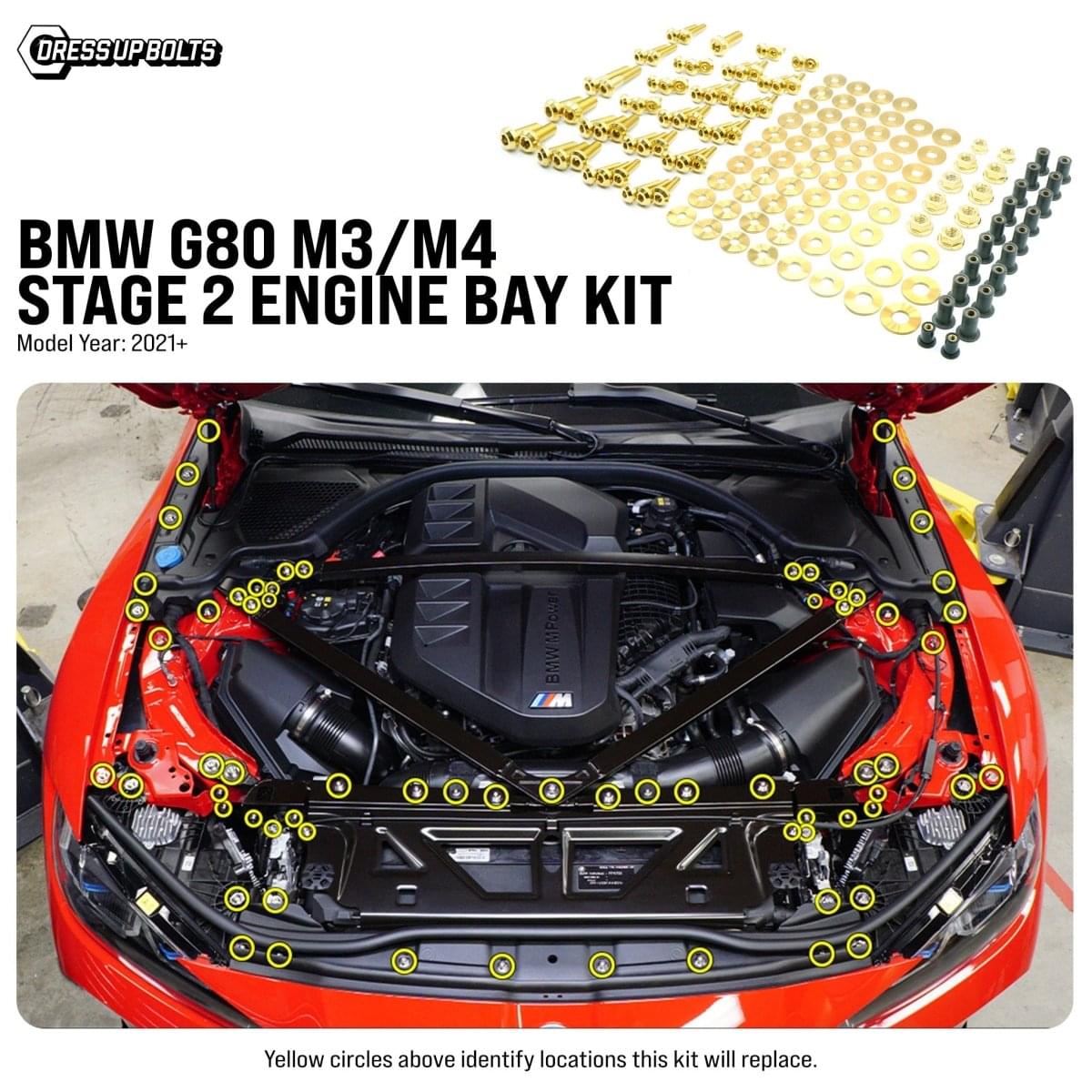 Dress Up Bolts Stage 2 Titanium Hardware Engine Bay Kit - BMW G80 M3/M4 (2021+).
