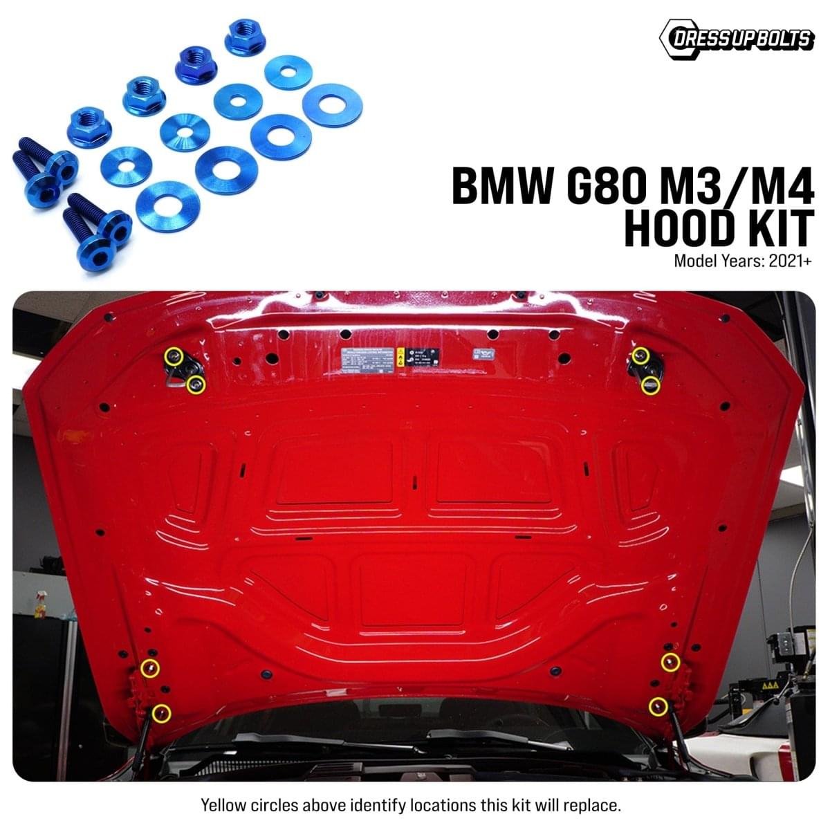 Dress Up Bolts Titanium Hardware Hood Kit - BMW G80 M3/M4 (2021+).