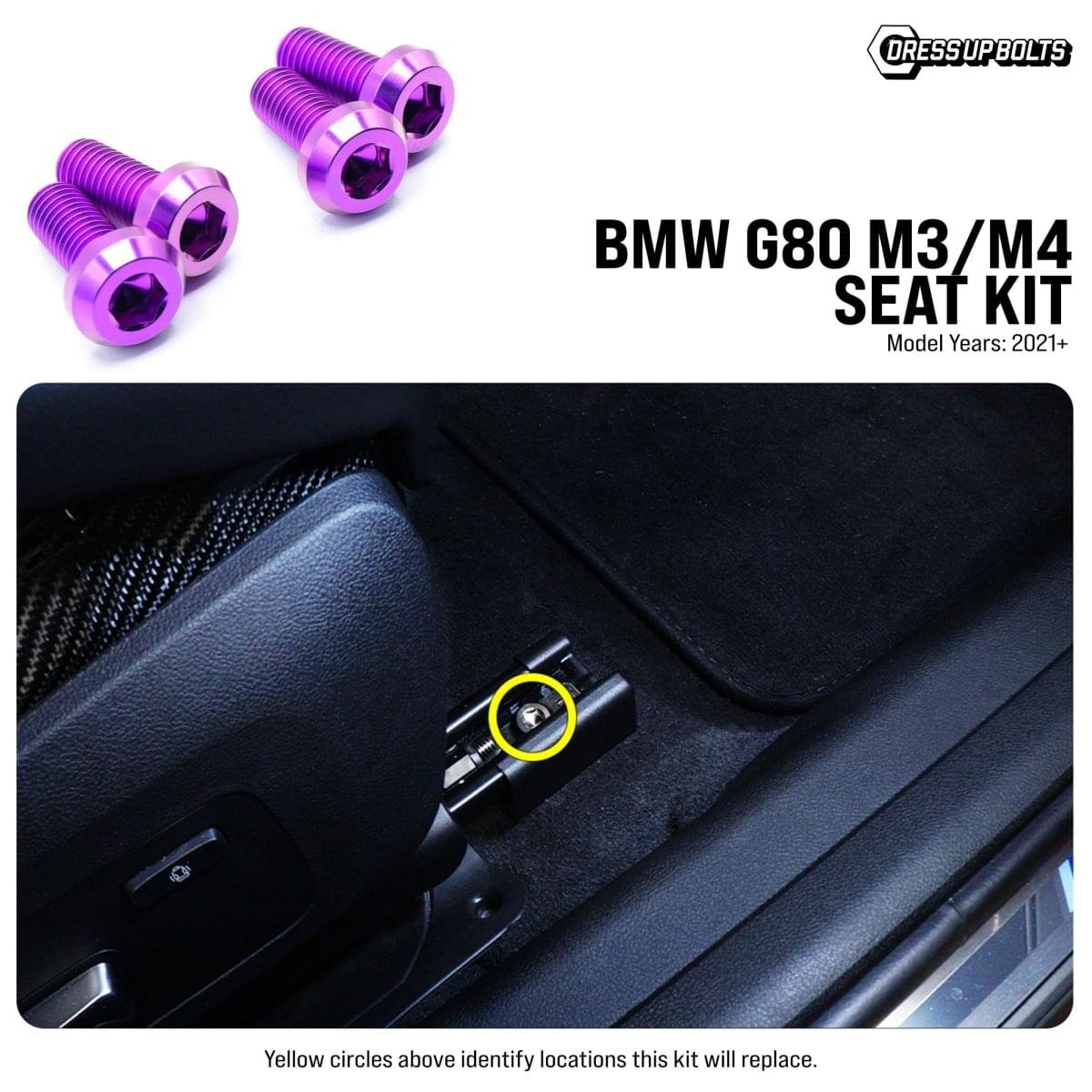 Dress Up Bolts Titanium Hardware Seat Kit - BMW G80 M3/M4 (2021+).