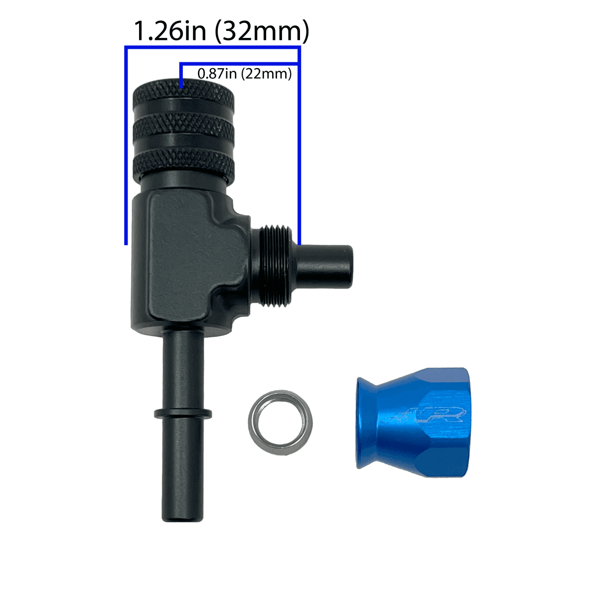 Fuel Line Fitting AN6 PTFE Tee - 7.89mm(5/16") Male - 7.89mm(5/16") Female.