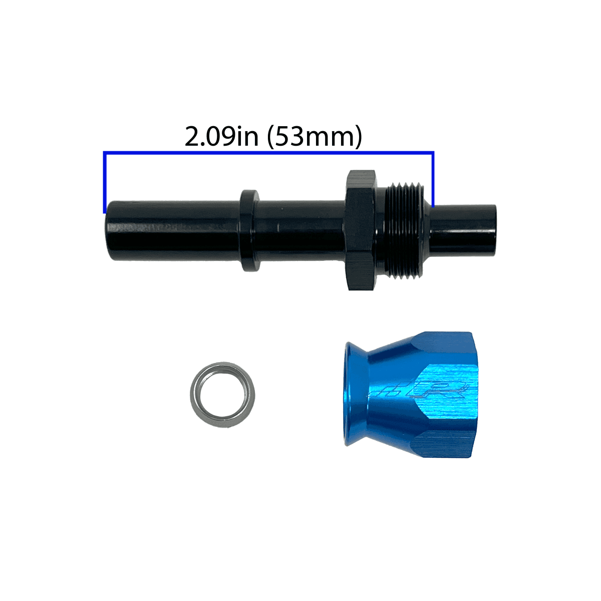 Fuel Line Fitting AN6 PTFE to 9.89mm Male QC.