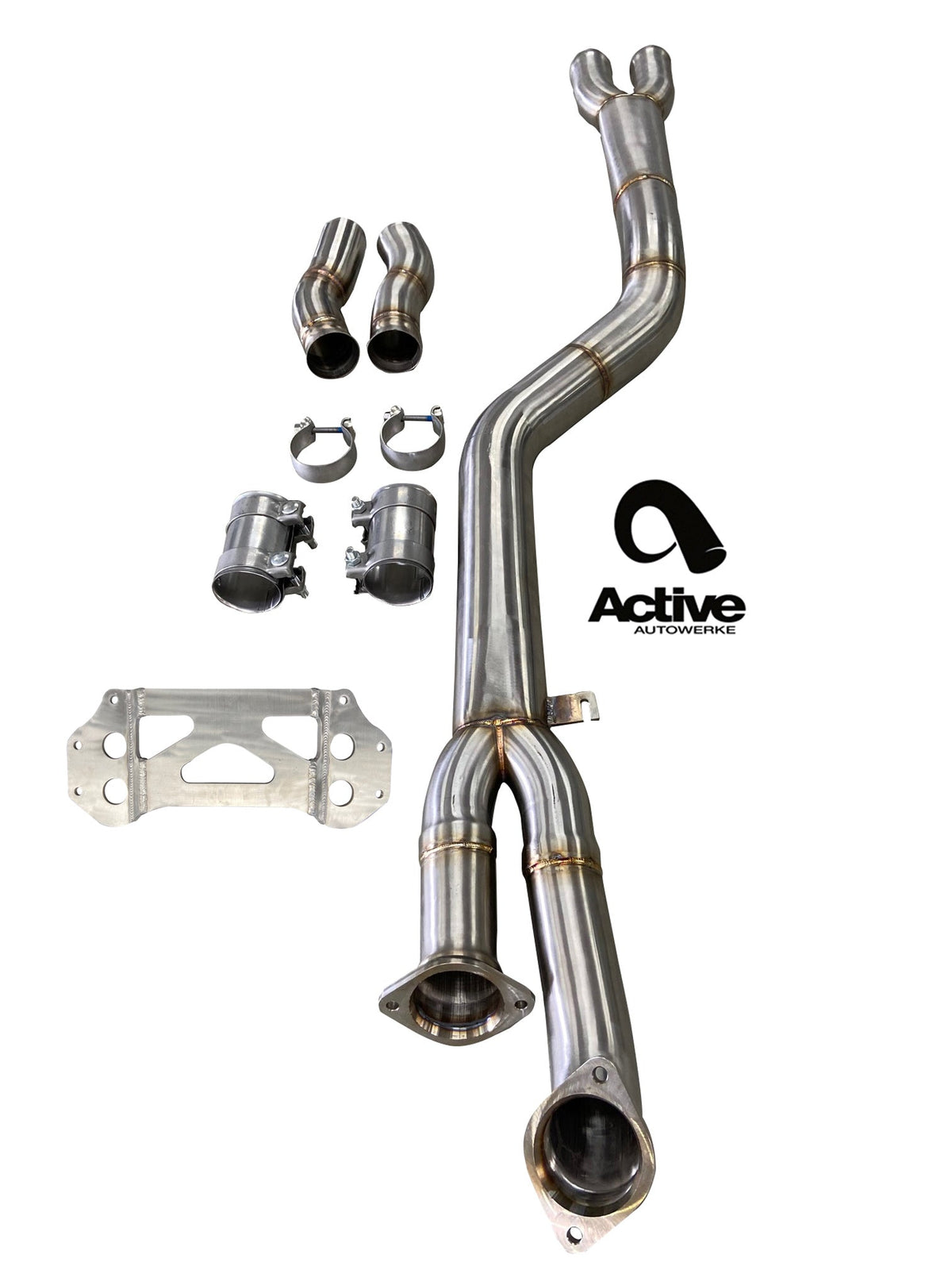 Active Autowerke G80/G82 M3/M4 Signature single mid-pipe with G-brace.