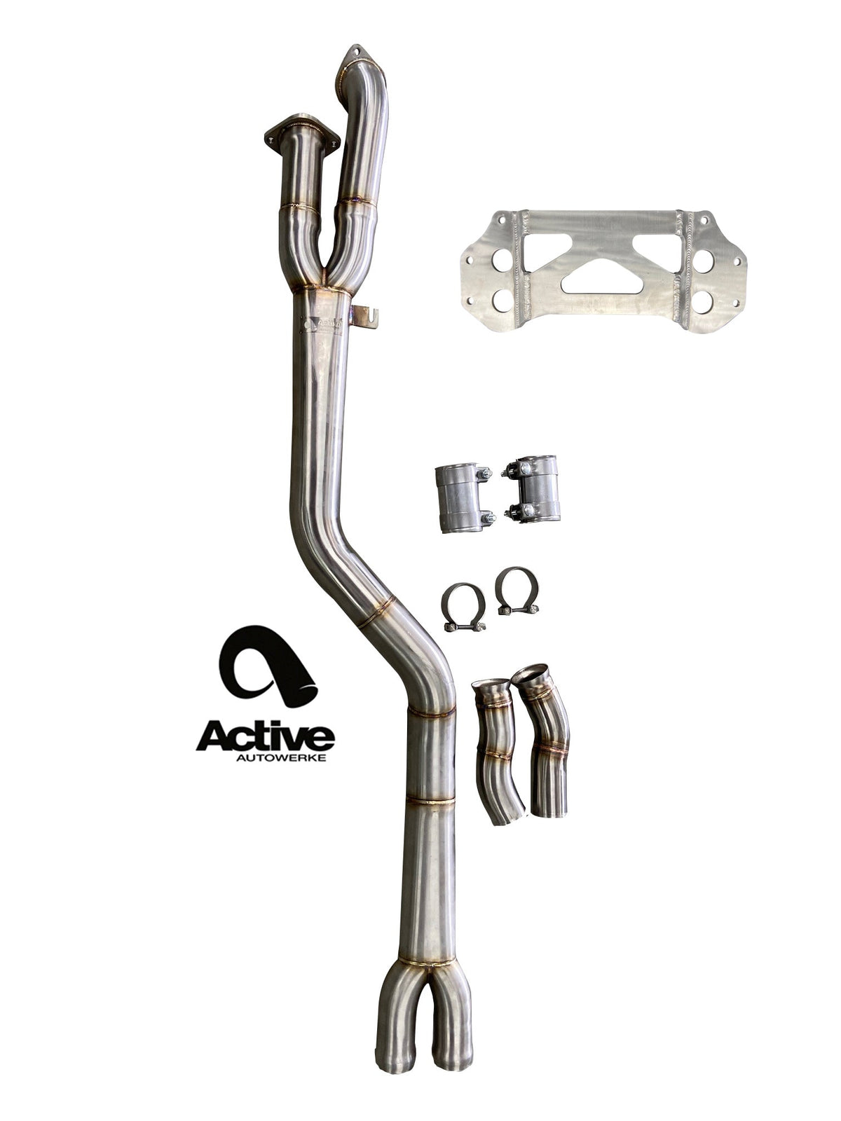 Active Autowerke G80/G82 M3/M4 Signature single mid-pipe with G-brace.