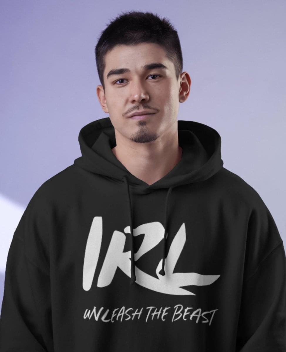 IRL BLACK HOODIE.