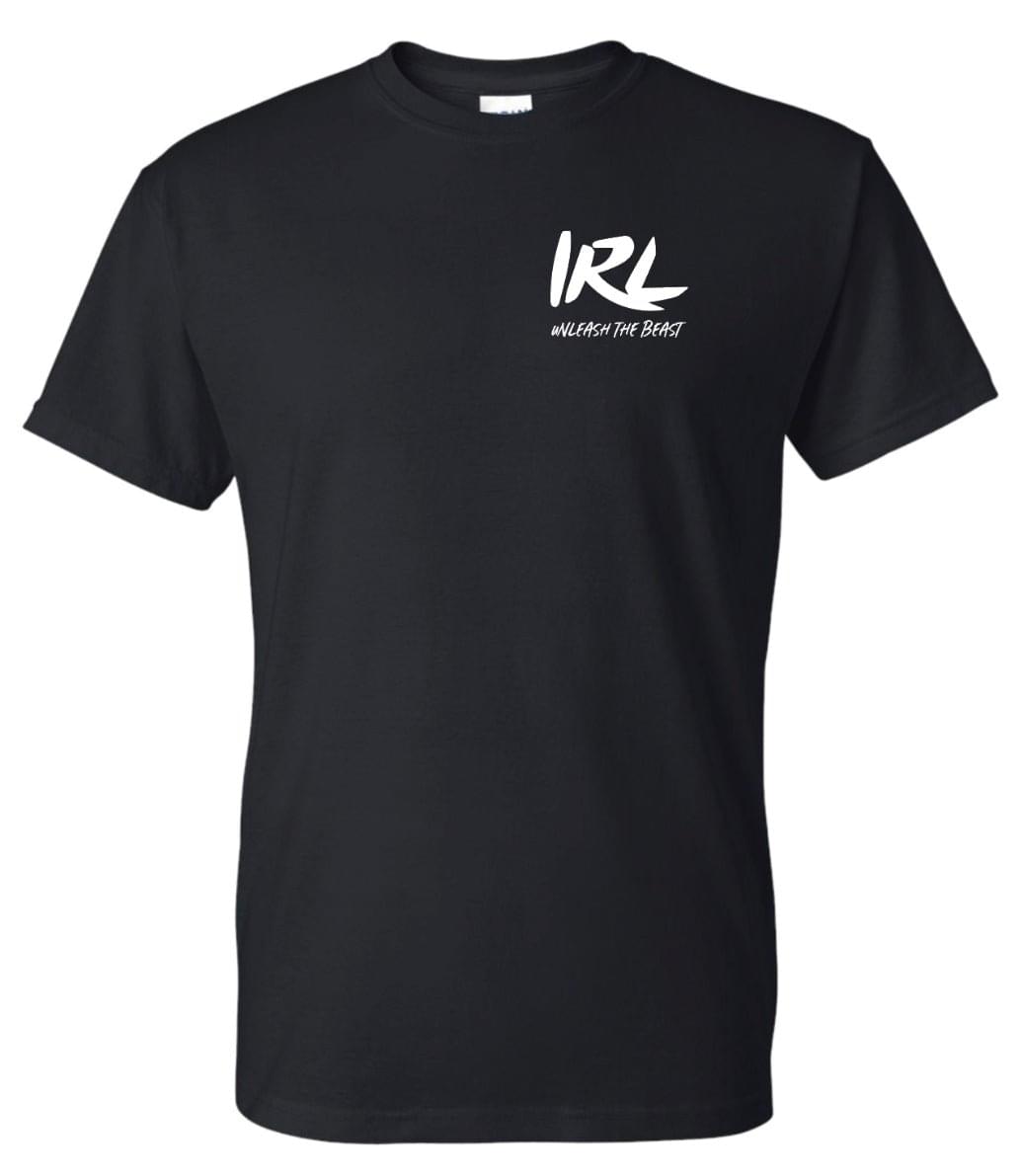 IRL BLACK T SHIRT.