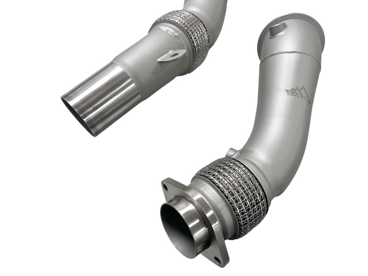 MAD BMW S55 3.5" Fat Boy Downpipes M2C M3 M4 W/ Flex Section.