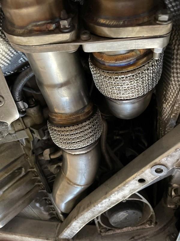 MAD BMW S55 3.5" Fat Boy Downpipes M2C M3 M4 W/ Flex Section.