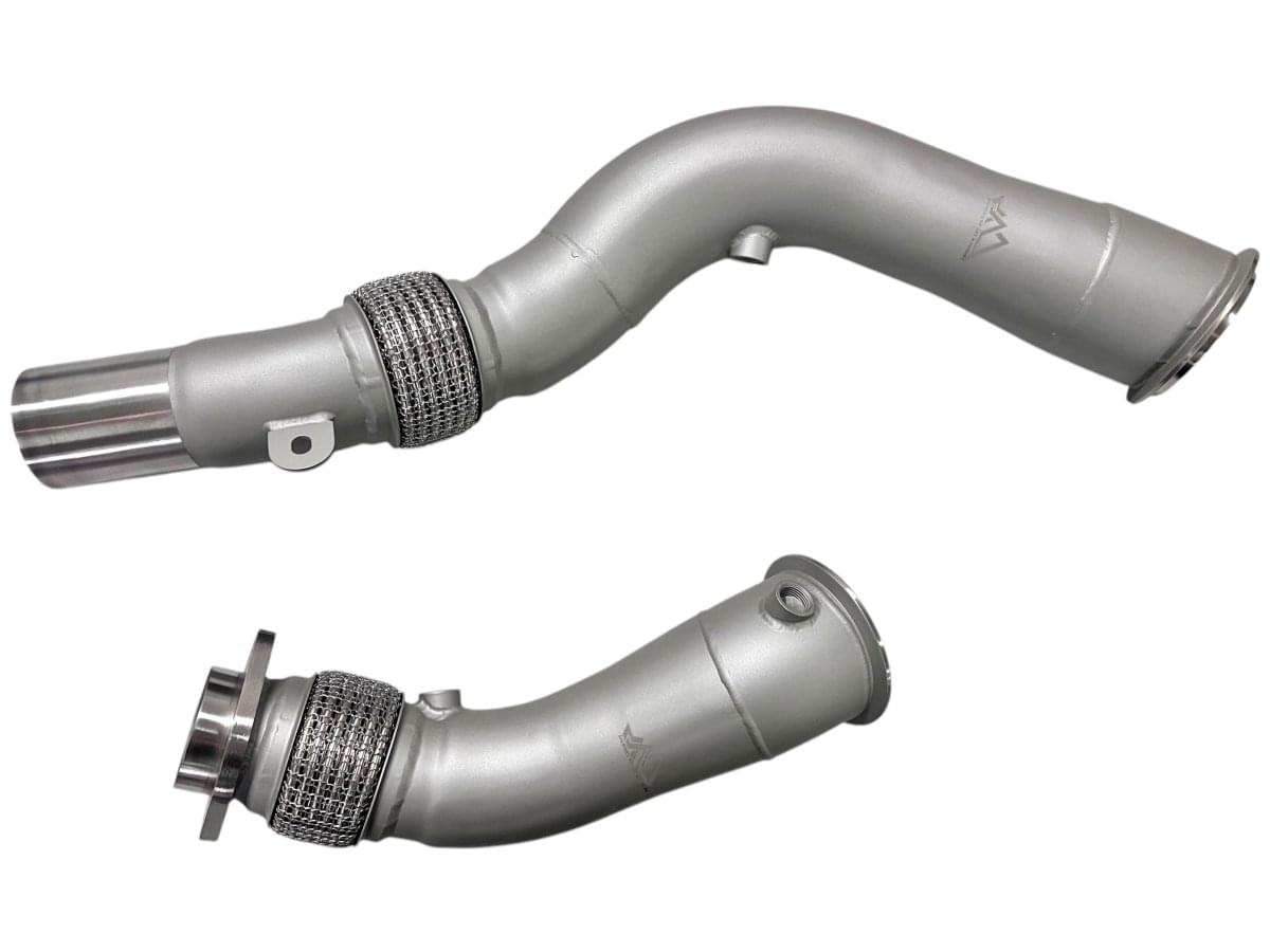 MAD BMW S55 3.5" Fat Boy Downpipes M2C M3 M4 W/ Flex Section.