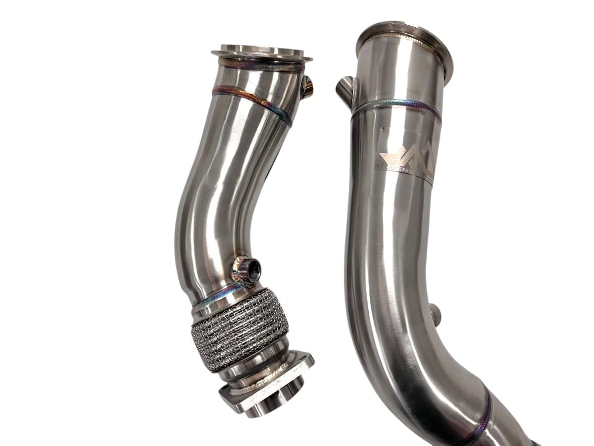 MAD BMW S55 3.5" Fat Boy Downpipes M2C M3 M4 W/ Flex Section.