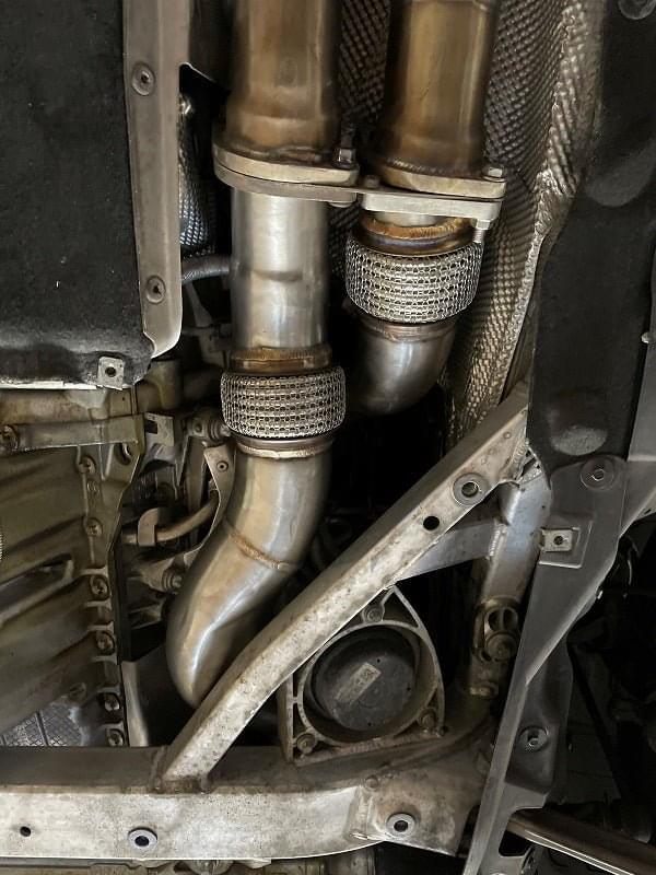 MAD BMW S55 3.5" Fat Boy Downpipes M2C M3 M4 W/ Flex Section.