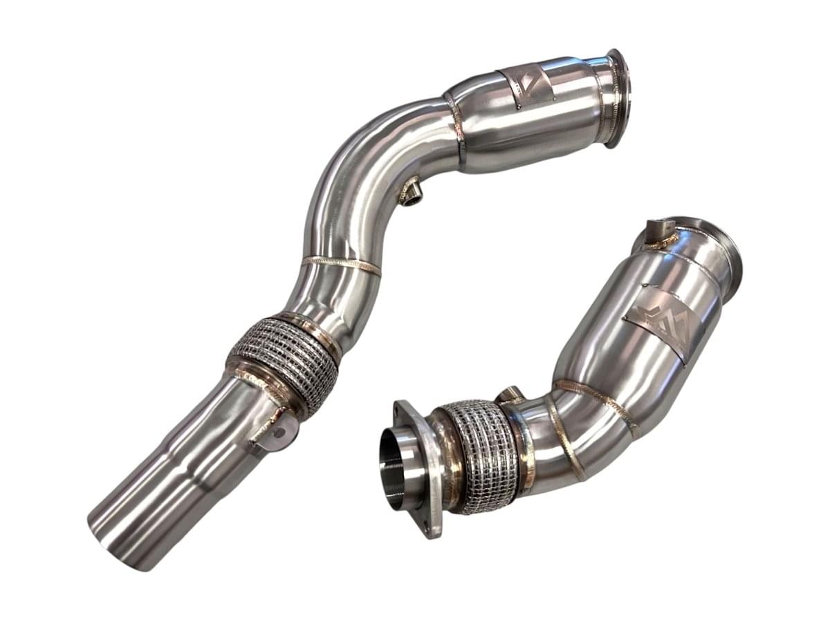 MAD BMW S55 Catted Downpipes M2C M3 M4 W/ Flex Section.