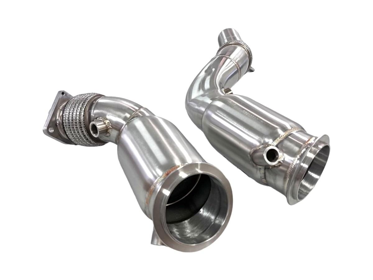 MAD BMW S55 Catted Downpipes M2C M3 M4 W/ Flex Section.