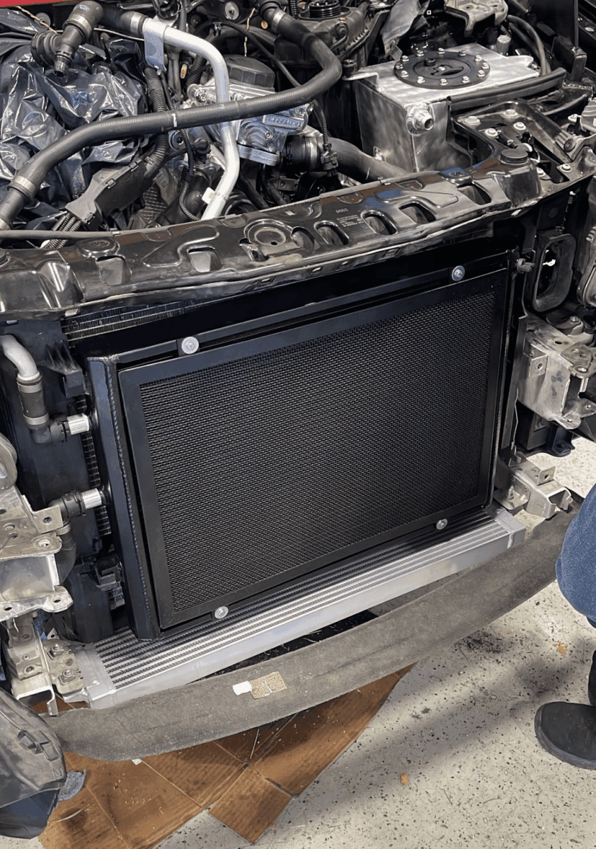 MAD BMW S55 Front Mount Heat Exchanger w/ Heat Shield M3 M4 M2 Competition.