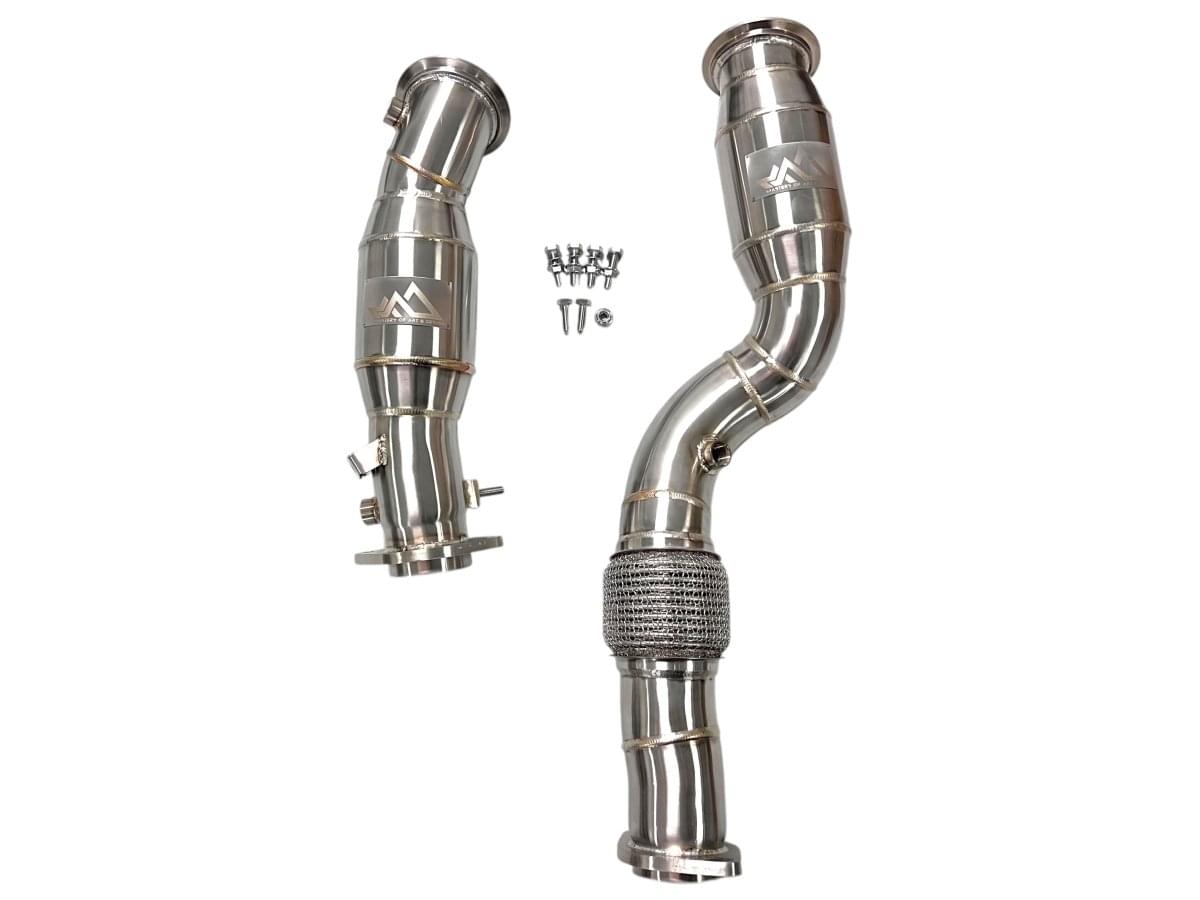 MAD BMW S58 Catted Downpipes M2 M3 M4 G87 G80 G82 G83 W/ Flex Section.