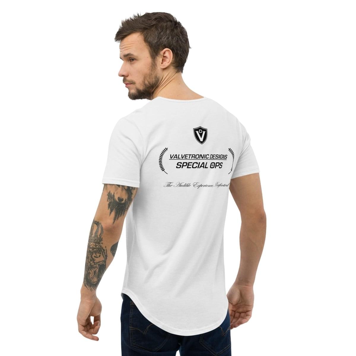 Men's Curved Hem T-Shirt Large special ops logo ( light base colors).