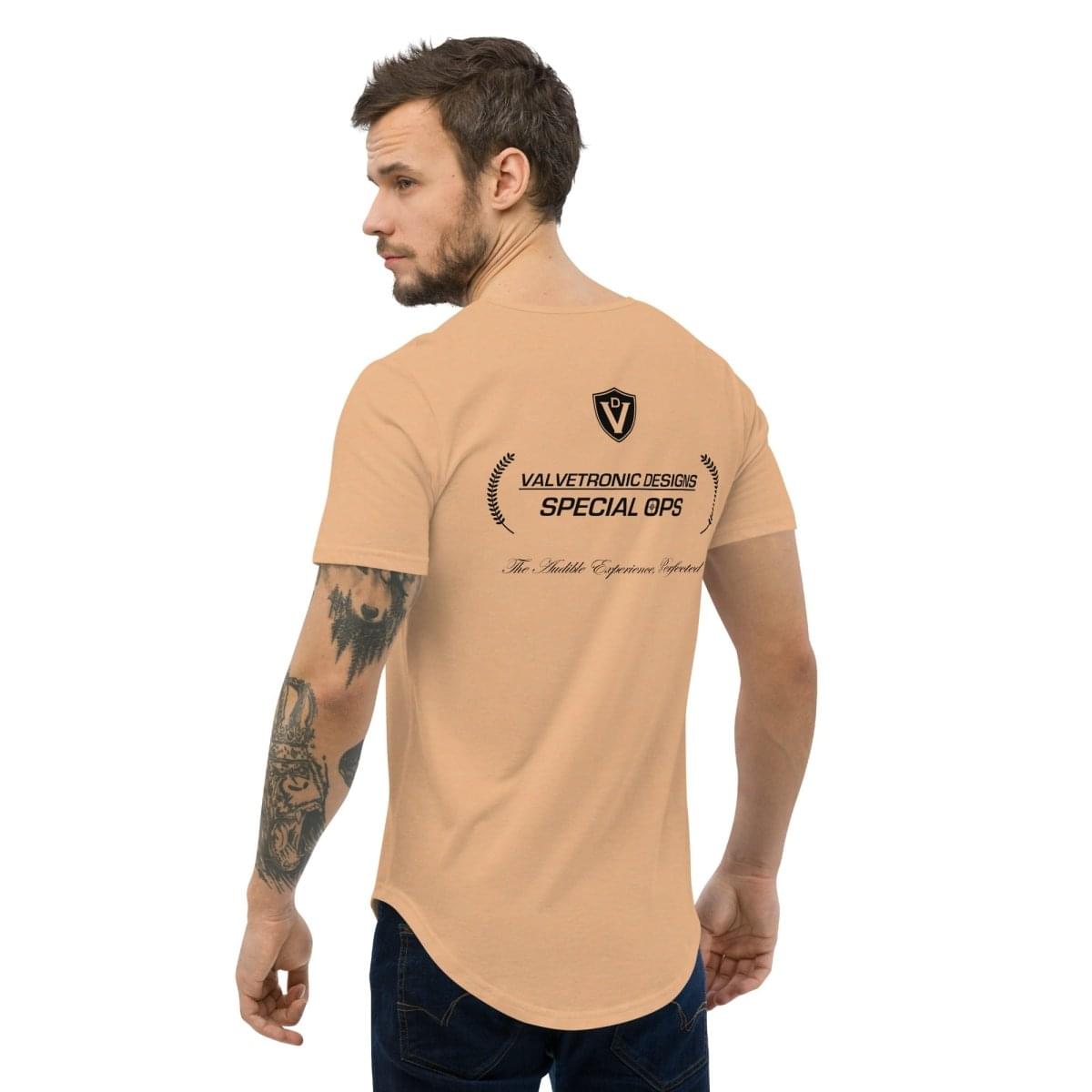 Men's Curved Hem T-Shirt Large special ops logo ( light base colors).