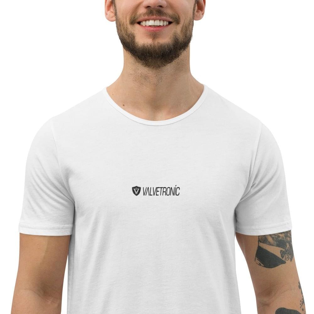 Men's Curved Hem T-Shirt White logo (Valvetronic).