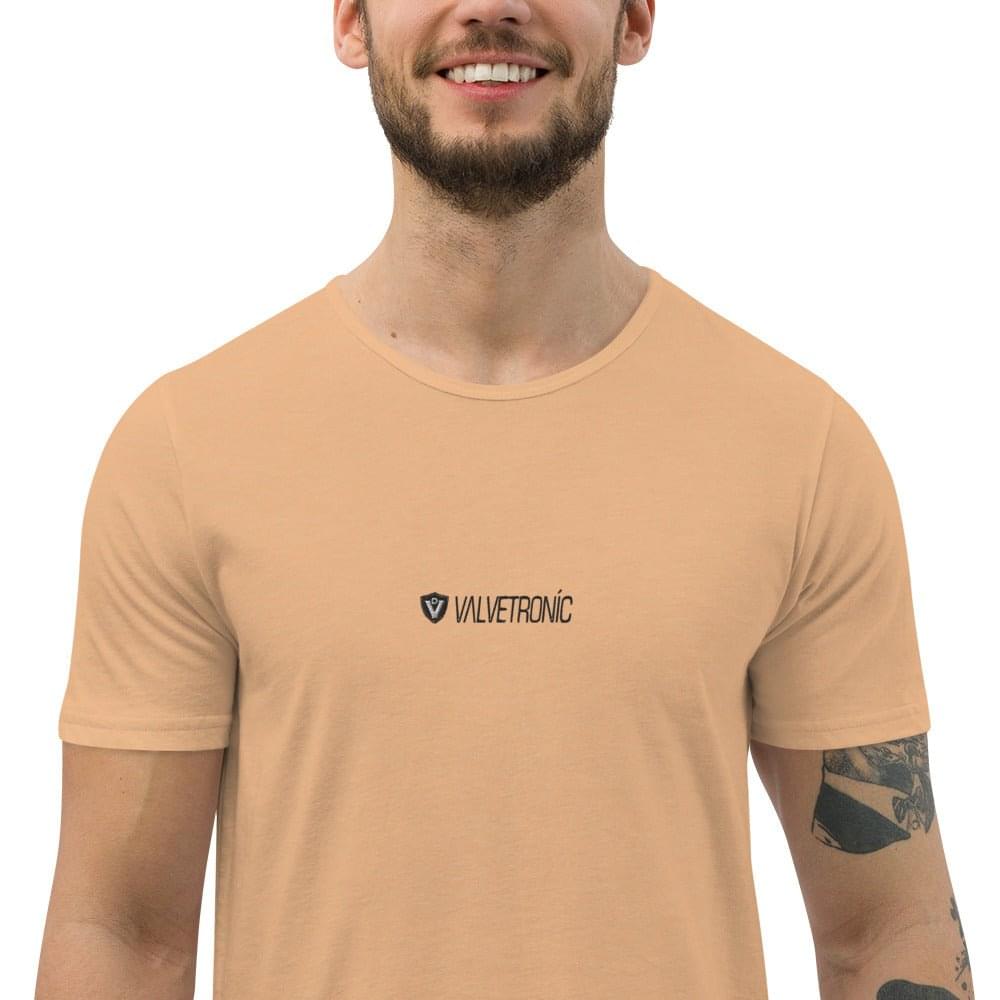 Men's Curved Hem T-Shirt White logo (Valvetronic).