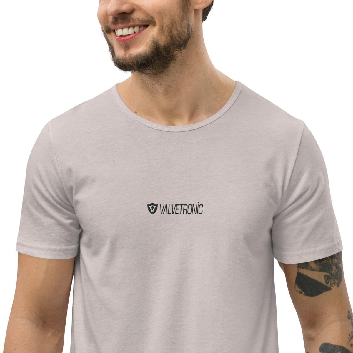 Men's Curved Hem T-Shirt White logo (Valvetronic).