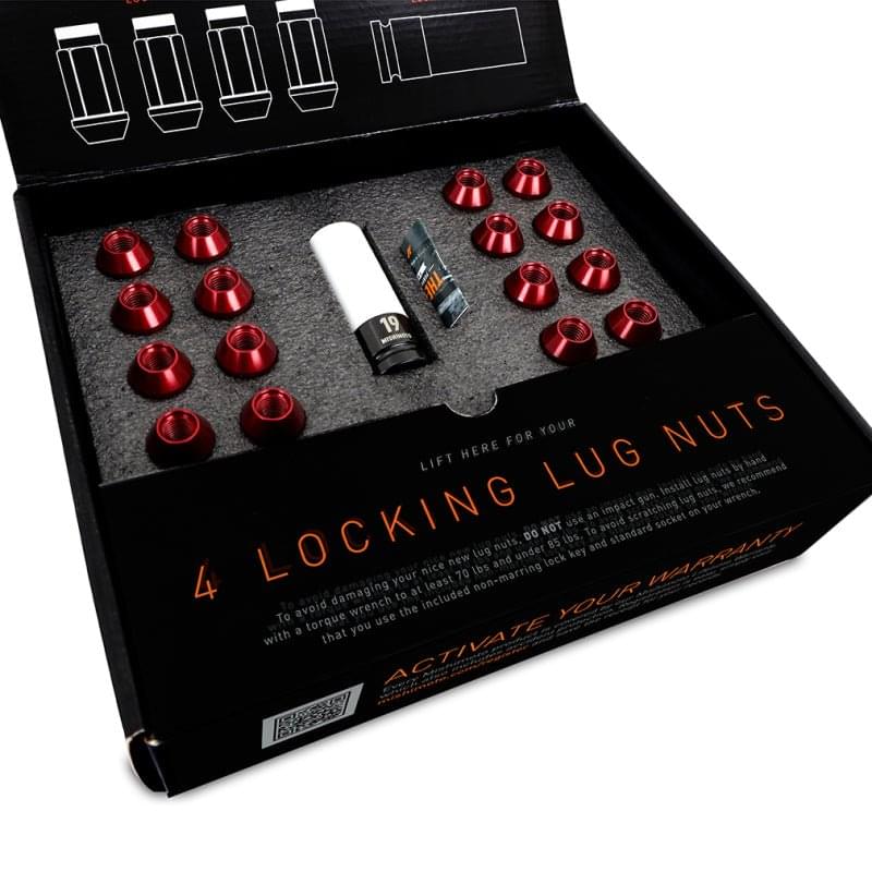 Mishimoto Aluminum Locking Lug Nuts M12x1.5 20pc Set Black.