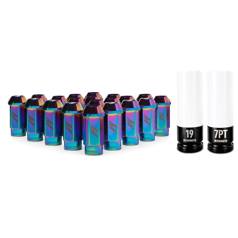 Mishimoto Aluminum Locking Lug Nuts M12x1.5 20pc Set Neo Chrome.