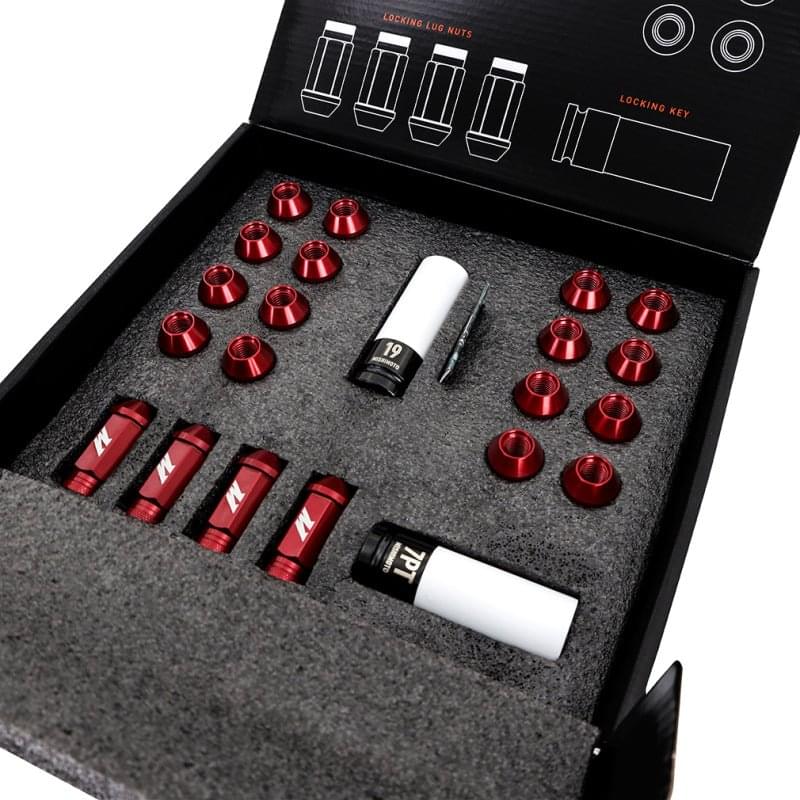 Mishimoto Aluminum Locking Lug Nuts M12x1.5 20pc Set Red.