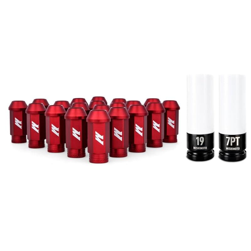 Mishimoto Aluminum Locking Lug Nuts M12x1.5 20pc Set Red.