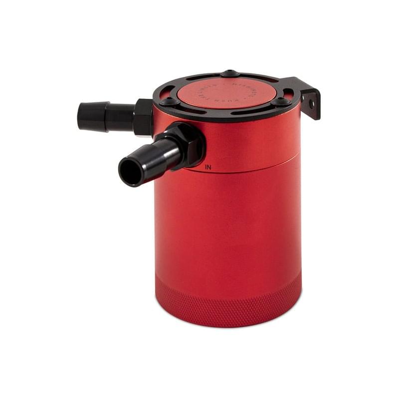 Mishimoto Compact Baffled Oil Catch Can - 2-Port - Red.