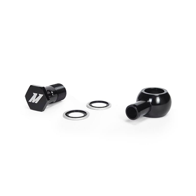 Mishimoto M20 x 5/8 Straight Black Banjo Fitting w/ Bolt.