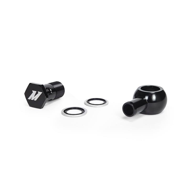 Mishimoto M20 x 5/8 Straight Black Banjo Fitting w/ Bolt.