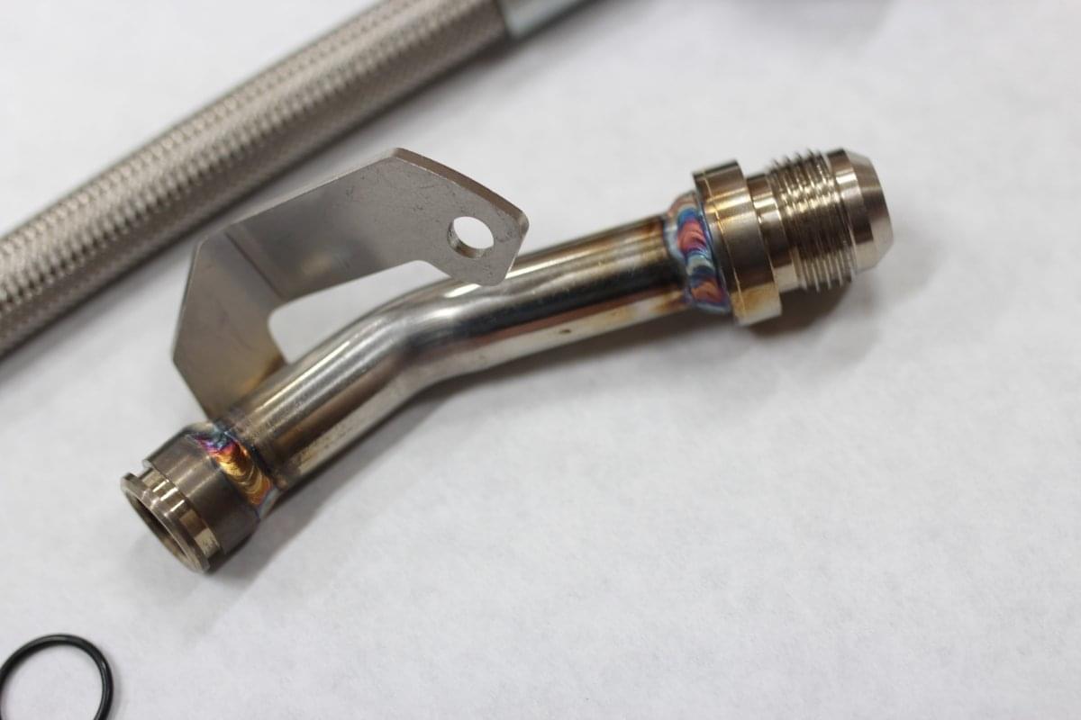N54 Oil Drain Line for Top Mount Turbo.