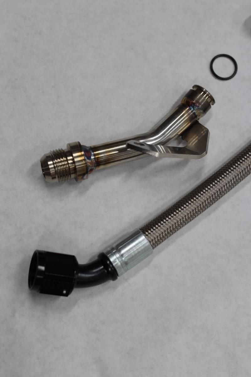 N54 Oil Drain Line for Top Mount Turbo.