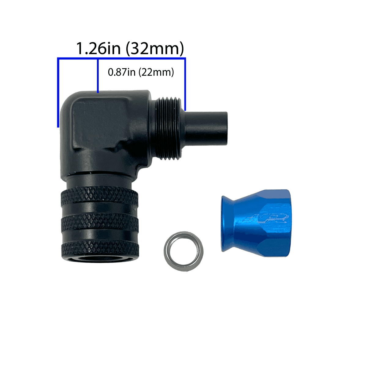 PTFE AN6 Fitting to 7.89 (5/16") Female QC.