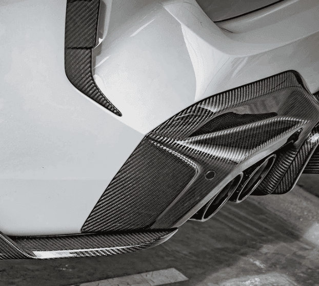 SooQoo BMW F97 X3M LCI SQ 3 Piece Rear Diffuser In Gloss Pre Preg Carbon Fibre (Facelift 2022+).
